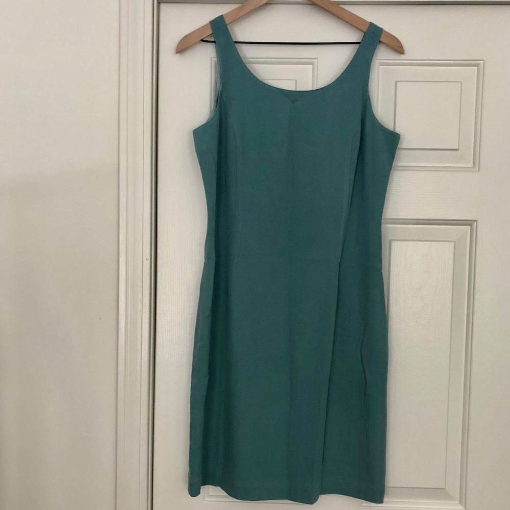 Tommy Bahama Green/Blue Silk Sheath Dress, Size 10
